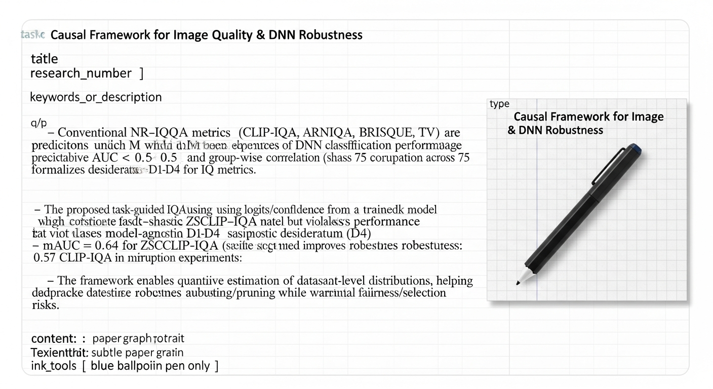 מסגרת סיבתית להתאמת מדדי איכות תמונה לחוסן של רשתות נוירונים עמוקות